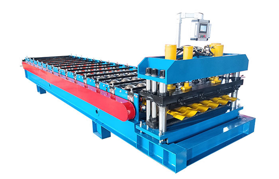 Advanced PLC / Hydraulic Cutting Glazed Tile Roll Forming Machine SHITONG-840