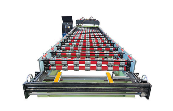 reliable 7.5m Glazed Tile Roll Forming Machine With 5T Manual Decoiler
