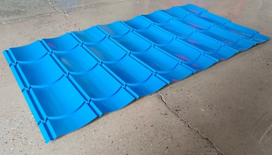 PLC Controlled Glazed Tile Roll Forming Machine With Hydraulic Cutting System